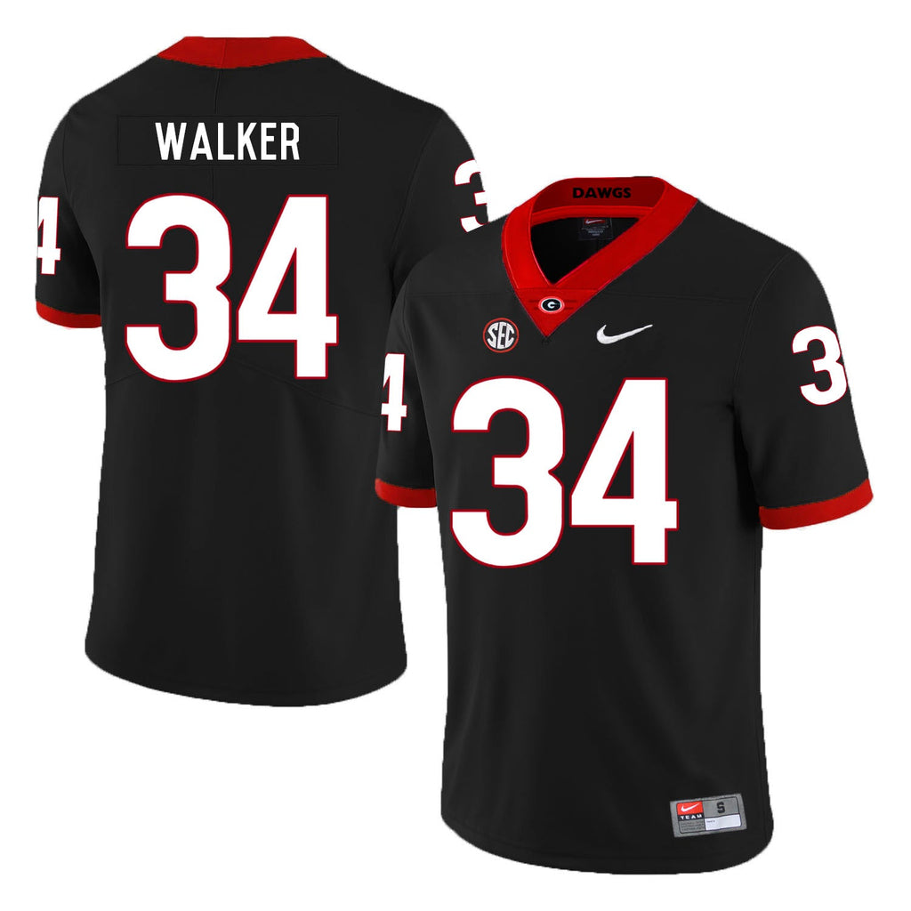 Georgia Bulldogs #34 Herchel Walker College Football Jersey Black
