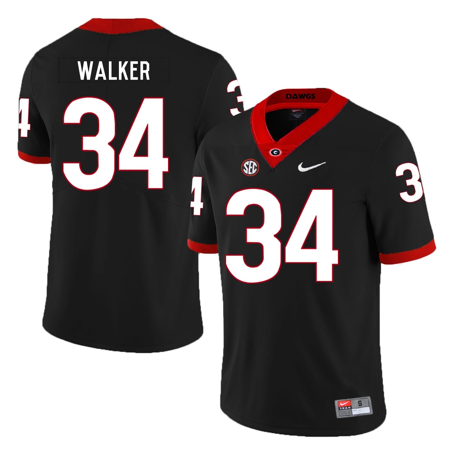 Georgia Bulldogs #34 Herchel Walker College Football Jersey Black