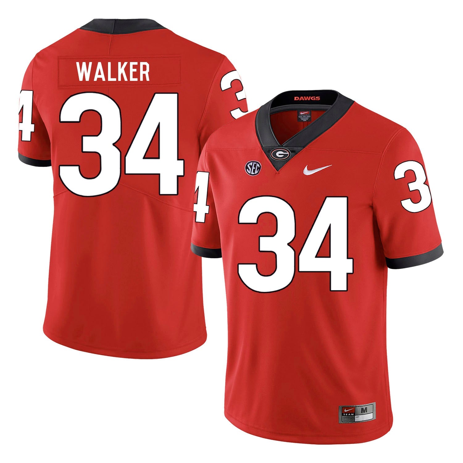 Georgia Bulldogs #34 Herchel Walker College Football Jersey Red