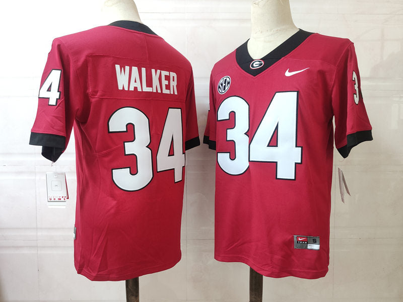 Georgia Bulldogs #34 Herchel Walker NCAA Football Jersey Red
