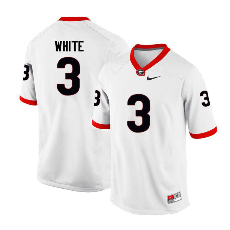 Georgia Bulldogs #3 Zamir White College Football Jersey White