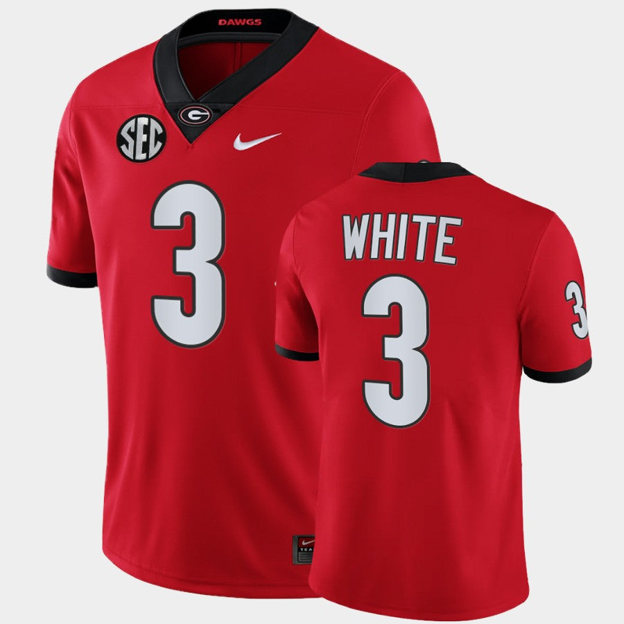 Georgia Bulldogs #3 Zamir White Red College Football Game Jersey