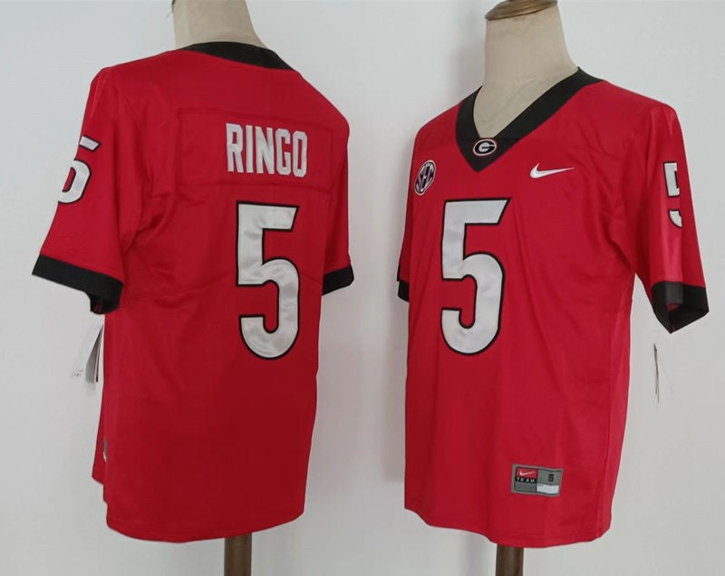 Georgia Bulldogs #5 Ringo NCAA Football Jersey Red New