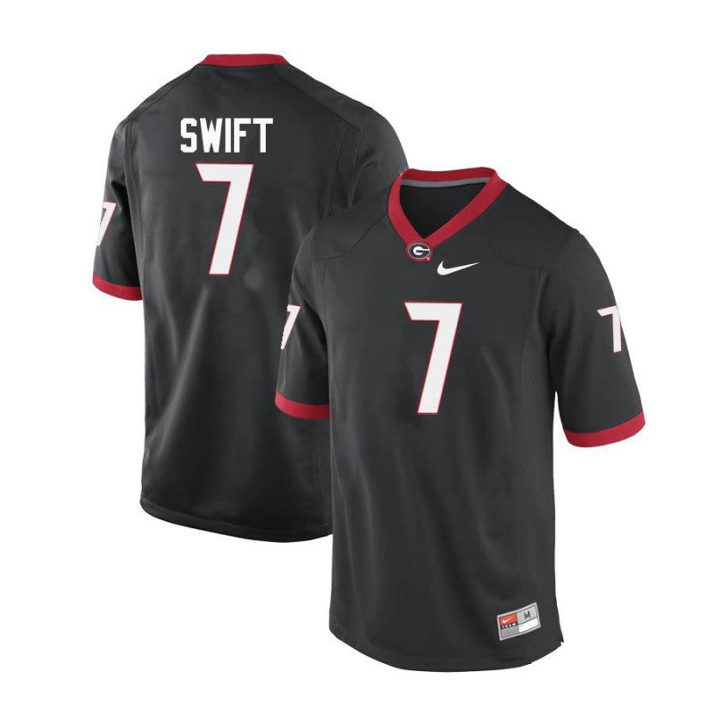 Georgia Bulldogs #7 DAndre Swift College Football Jersey Black