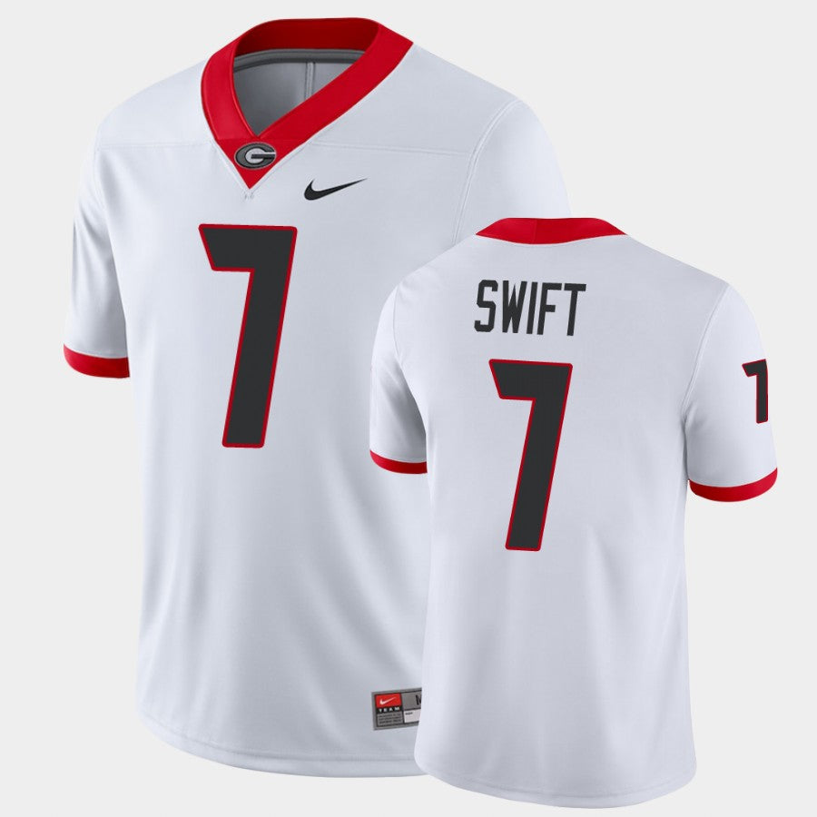 Georgia Bulldogs #7 DAndre Swift White Game College Football Jersey