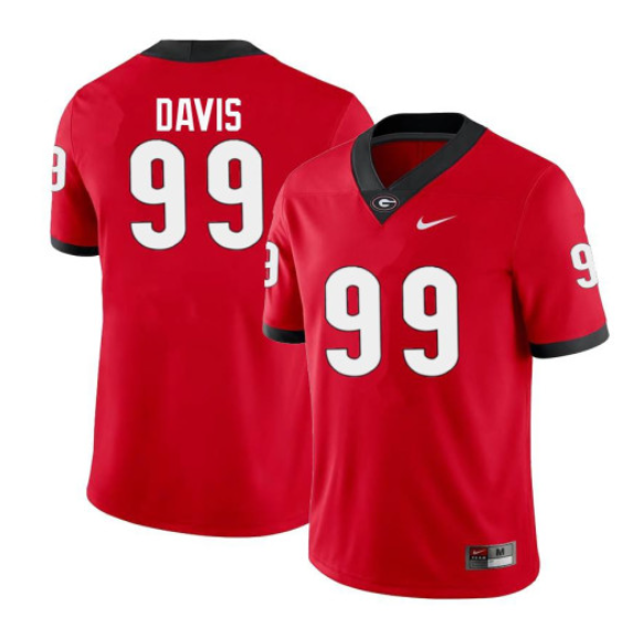 Georgia Bulldogs #99 Jordan Davis Alumni College Football Jersey Red
