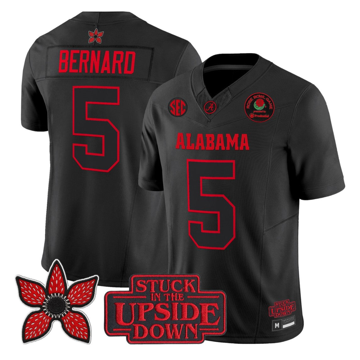 Germie Bernard Jersey #5 Alabama Crimson Stranger Things 2025 Rose Bowl Stitched
