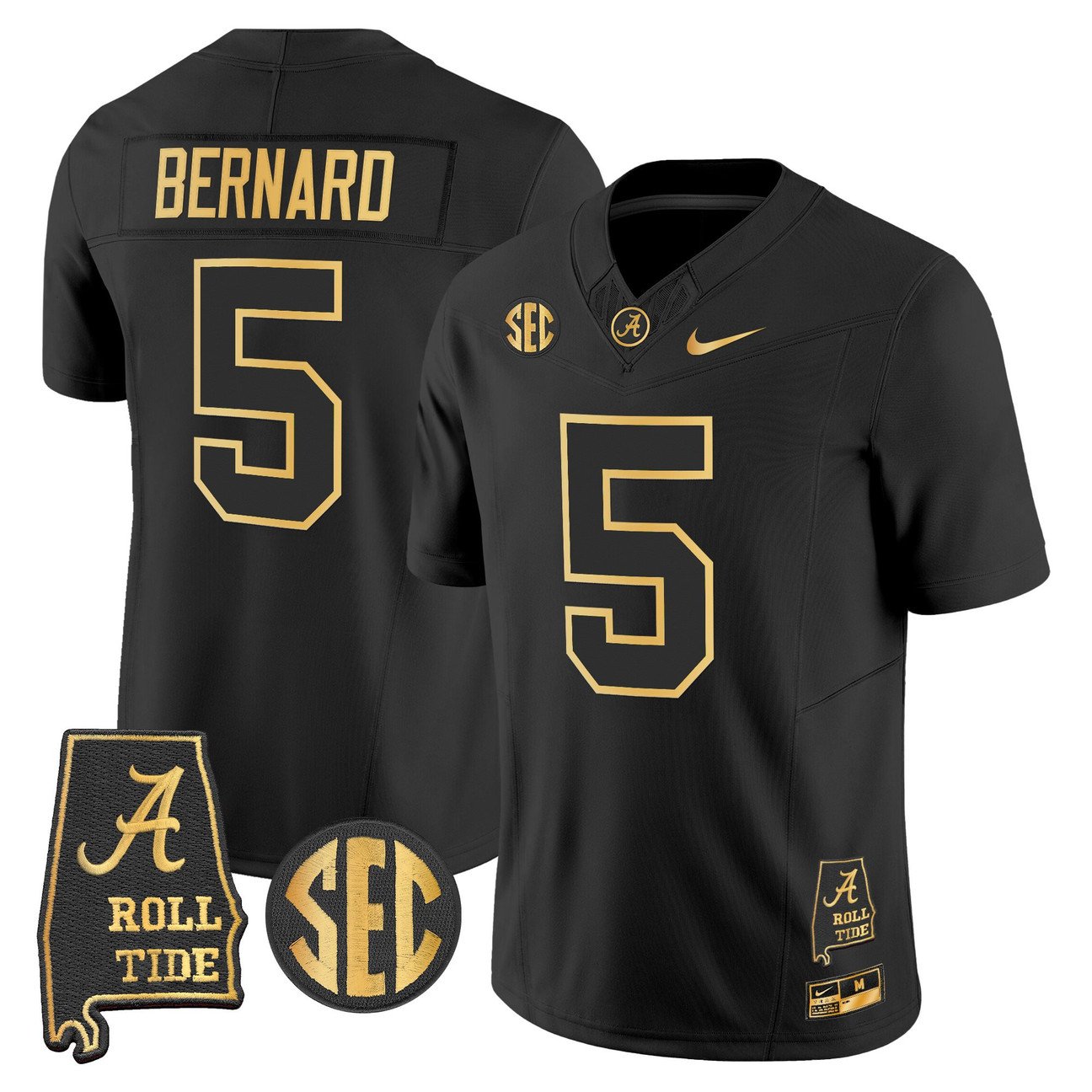 Germie Bernard Jersey #5 Alabama Crimson Tide 2025 Gold Stitched