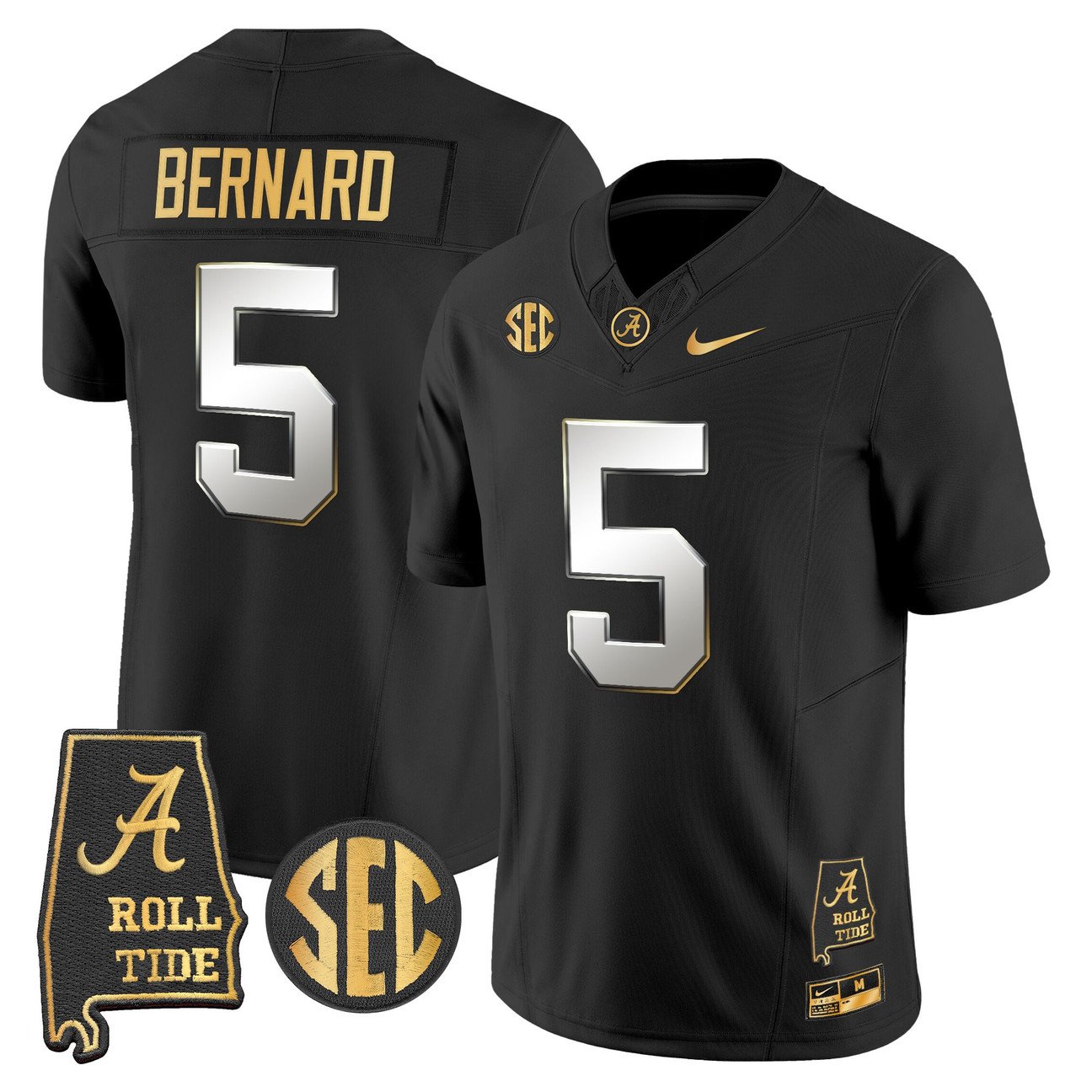 Germie Bernard Jersey #5 Alabama Crimson Tide 2025 Gold Stitched