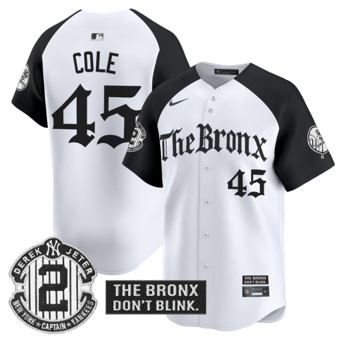 Gerrit Cole Jersey #45 Yankees The Bronx Gothic Ink Drop Edition Alternate