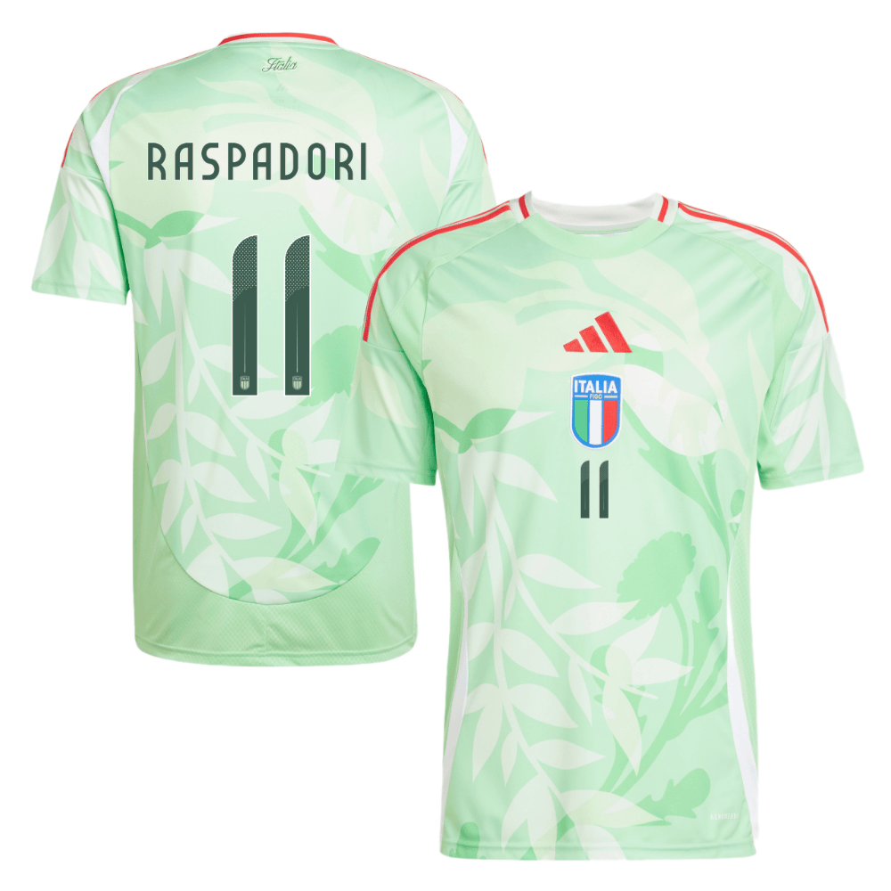 Giacomo Raspadori 11 Italy National Team 2025-26 Away Men Jersey – Green