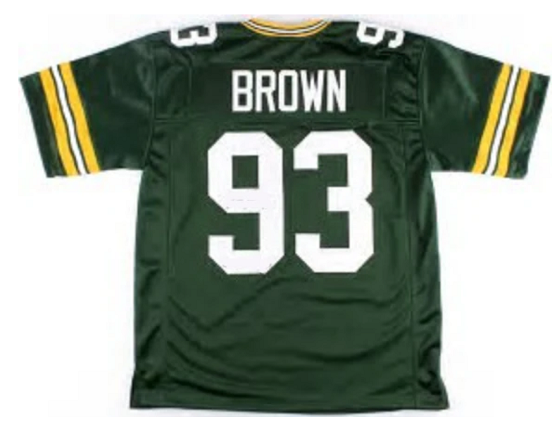 Gilbert Brown Jersey Green Bay Packers Custom Throwback Football Green