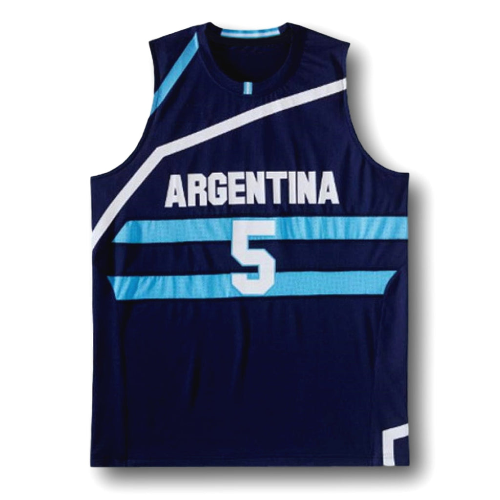 Manu Ginobili Jersey #5 Team Argentina Basketball Navy Blue