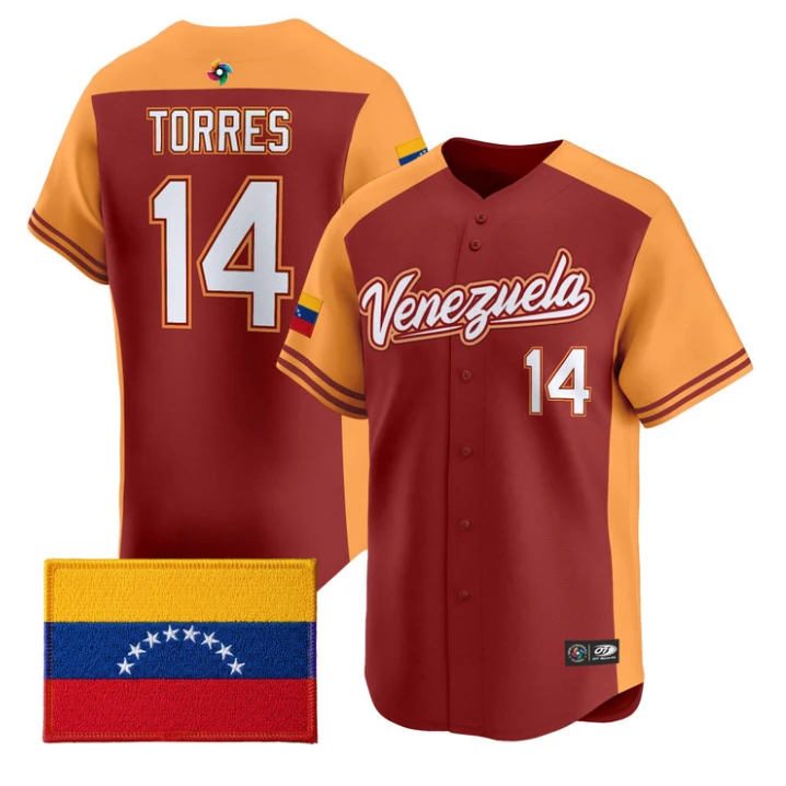 Gleyber Torres Jersey #14 Team Venezuela 2026 World Baseball Stitched