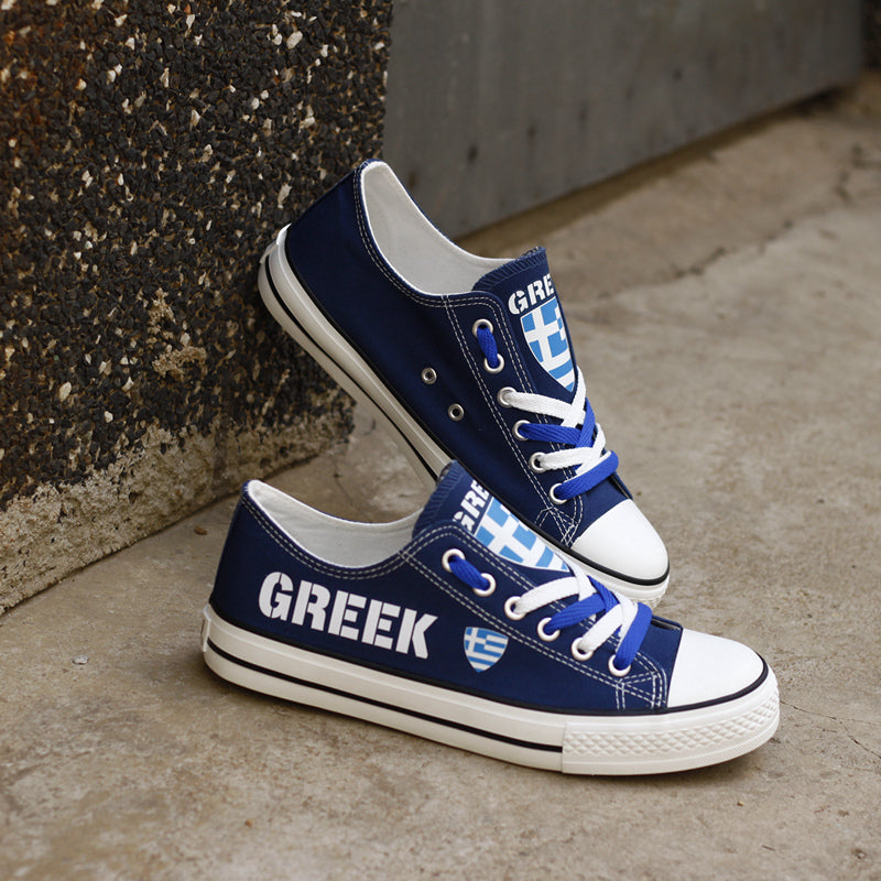 Greek Canvas Sneakers Shoes For Men Women Fans