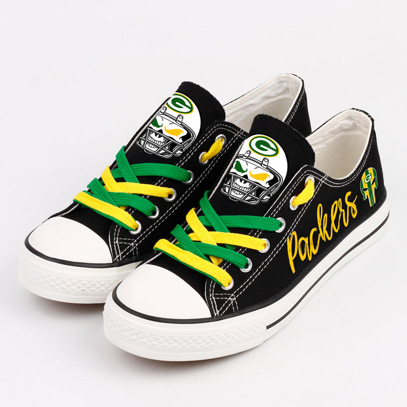 Green Bay Packers Low Top Canvas Sport Sneakers Shoes For Men Women Fans
