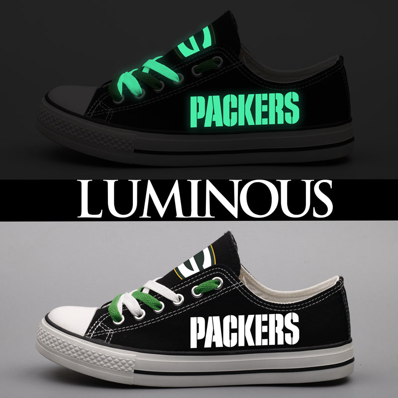 Green Bay Packers Low Top Canvas Sport Sneakers Shoes For Men Women Fans