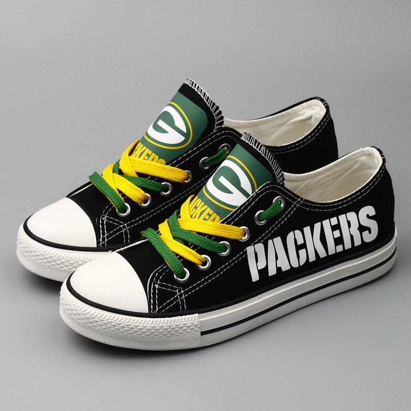 Green Bay Packers Low Top Canvas Sport Sneakers Shoes For Men Women Fans