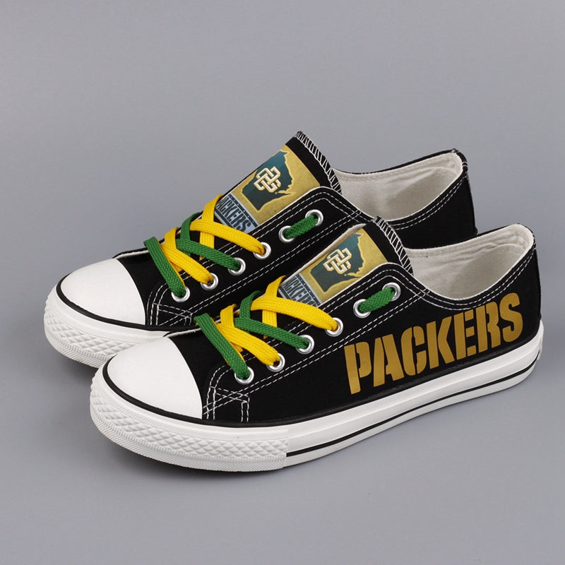 Green Bay Packers Low Top Canvas Sport Sneakers Shoes For Men Women Fans