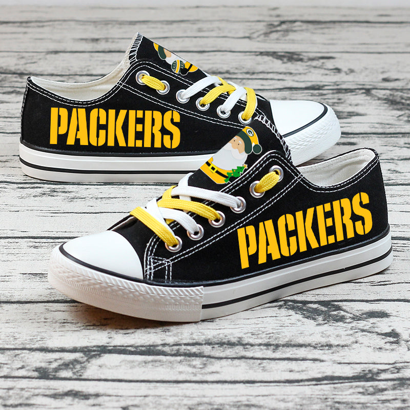 Green Bay Packers Low Top Canvas Sport Sneakers Shoes For Men Women Fans