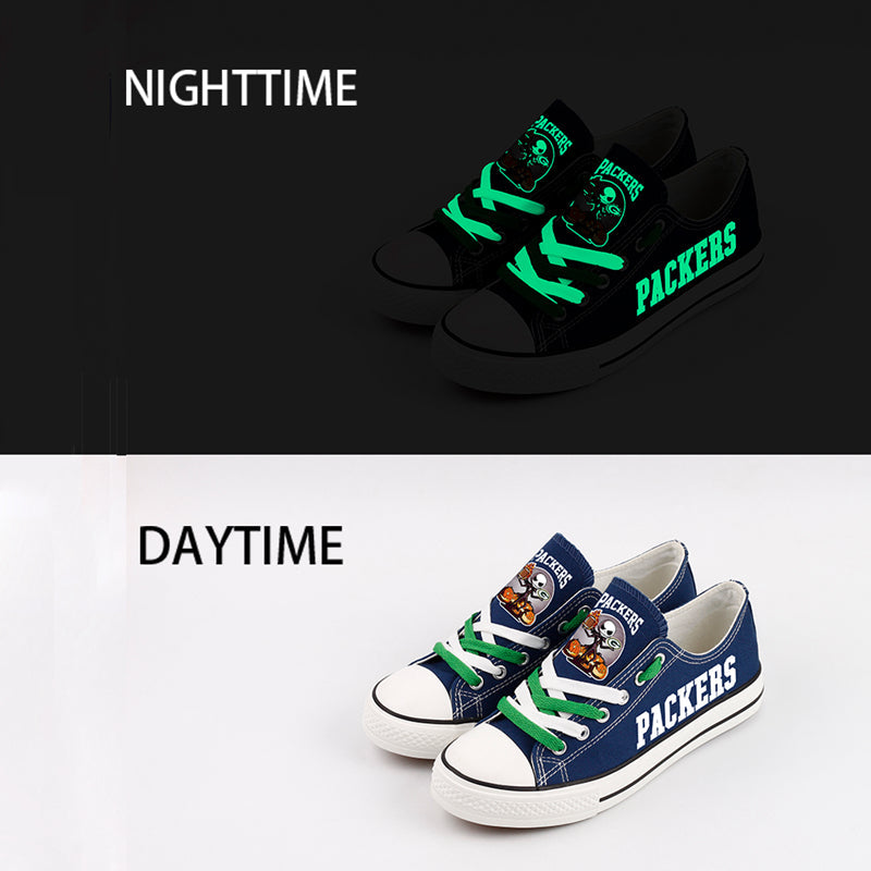 Green Bay Packers Low Top Canvas Sport Sneakers Shoes For Men Women Fans