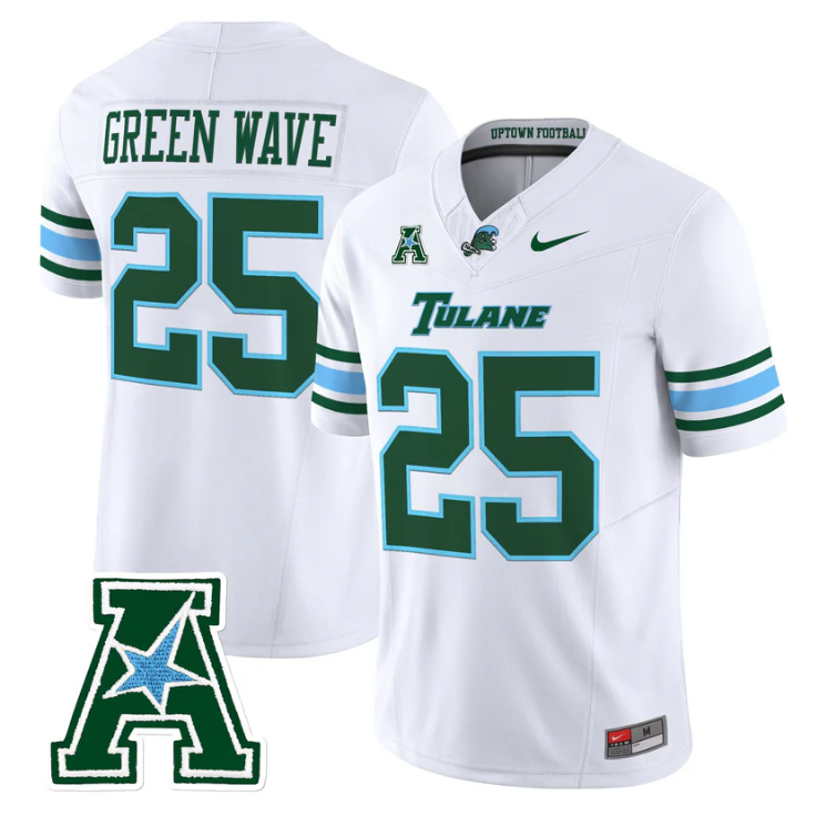 Green Wave Jersey #25 Tulane Green Wave 2025 Vapor Limited Stitched
