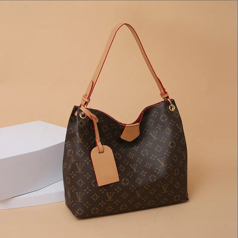 Luxury Designer Handbag Apricot Patterned Shoulder Bag for Women