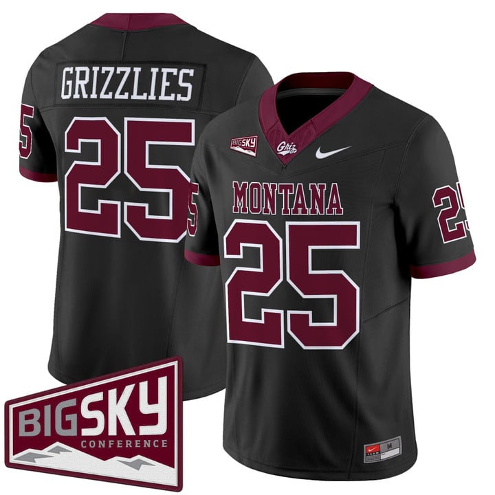 Grizzlies Jersey #25 Montana Grizzlies 2025 Vapor Limited Stitched Black Alter
