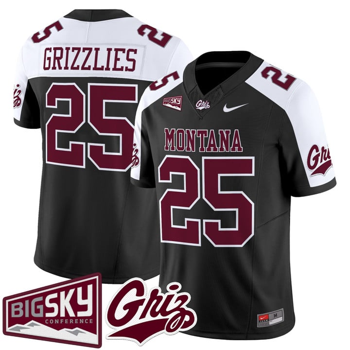 Grizzlies Jersey #25 Montana Grizzlies 2025 Vapor Limited Stitched Black Alter