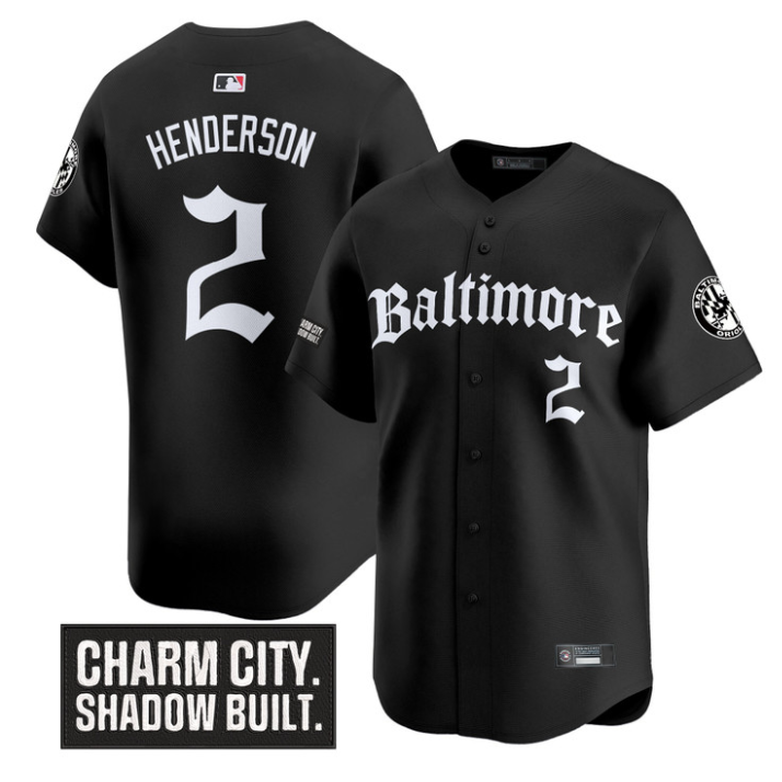 Gunnar Henderson Jersey #2 Baltimore Orioles Gothic Harbor Edition Black