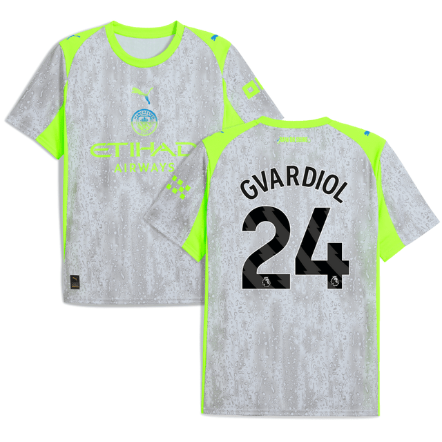 Gvardiol 24 Manchester City 2025-26 Third Men Jersey – Gray