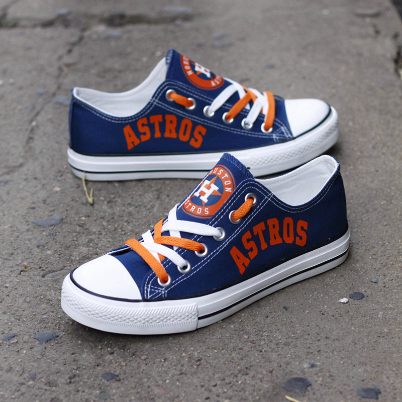 Houston Astros Limited Print MLB Baseball Fans Low Top Canvas Shoes Sport Sneakers T-DAC90L