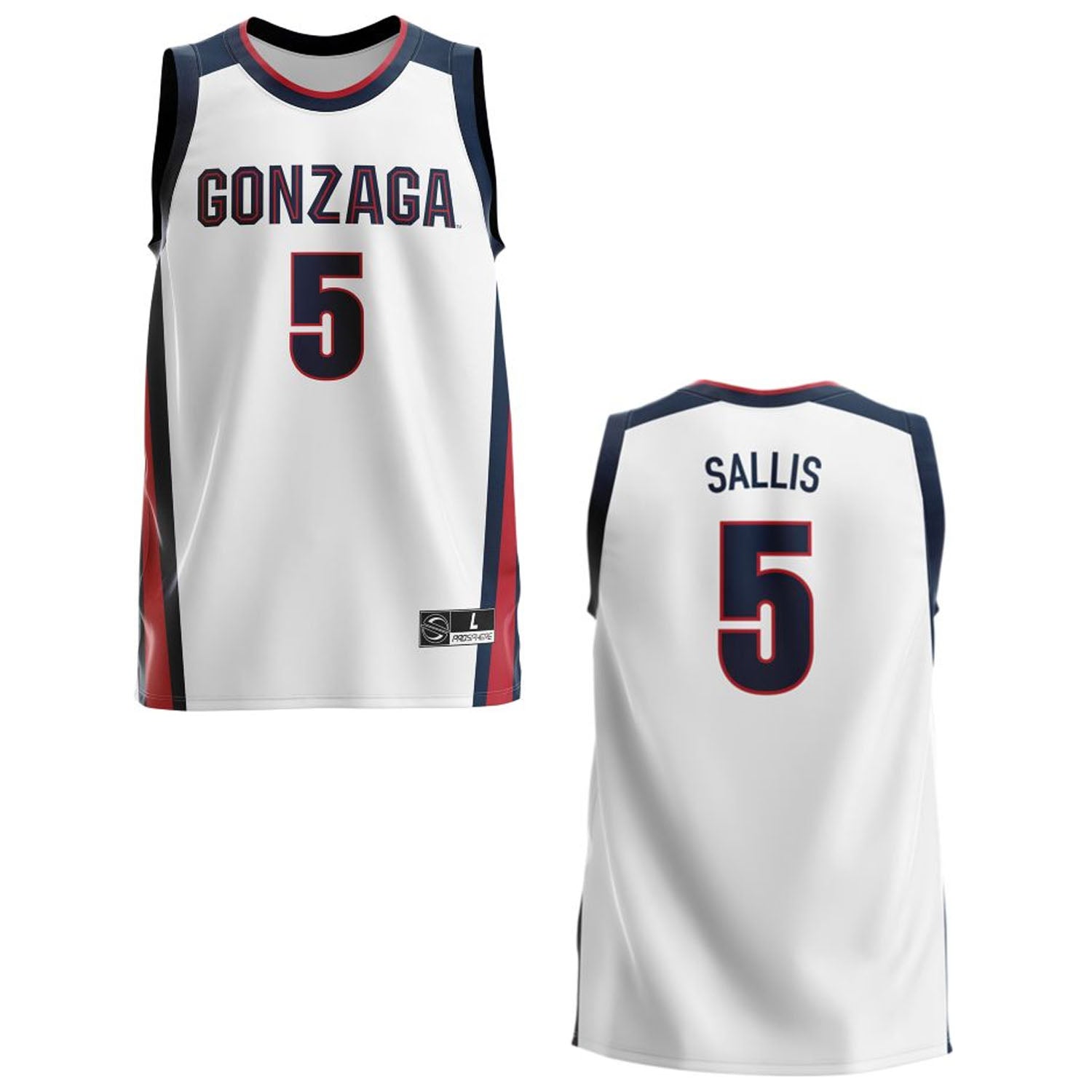 Hunter Sallis Jersey Gonzaga Bulldogs College Basketball White #51