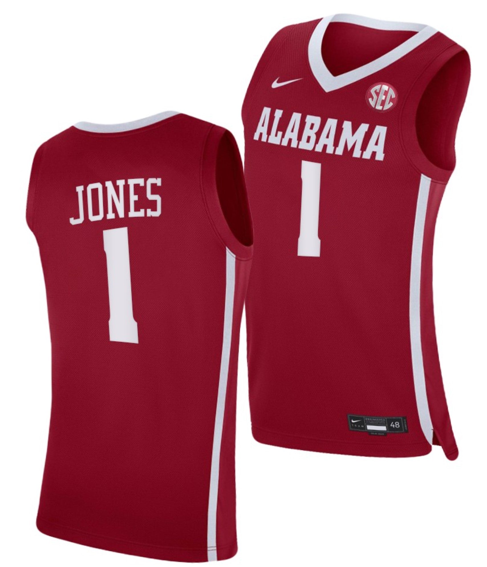 Herbert Jones Jersey Alabama Crimson Tide College Basketball Red #1