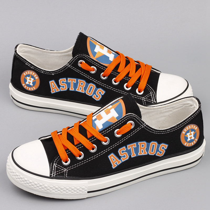 Houston Astros Limited Print MLB Baseball Fans Low Top Canvas Shoes Sport Sneakers T-D872H