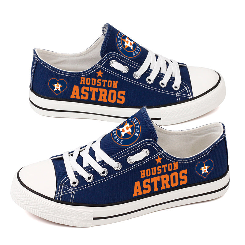 Houston Astros Limited Print MLB Baseball Fans Low Top Canvas Shoes Sport Sneakers T-DAC175L