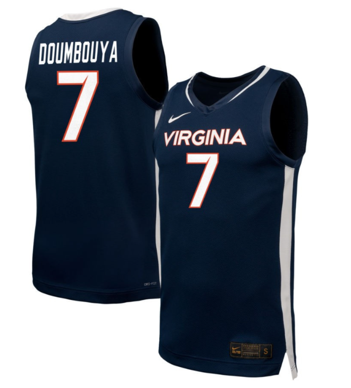 Hawaii Doumbouya Jersey #7 Virginia Cavaliers NIL Basketball Navy