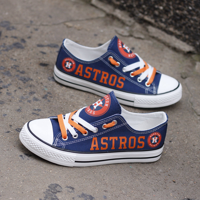 Houston Astros Limited Print MLB Baseball Fans Low Top Canvas Shoes Sport Sneakers T-DAC95L