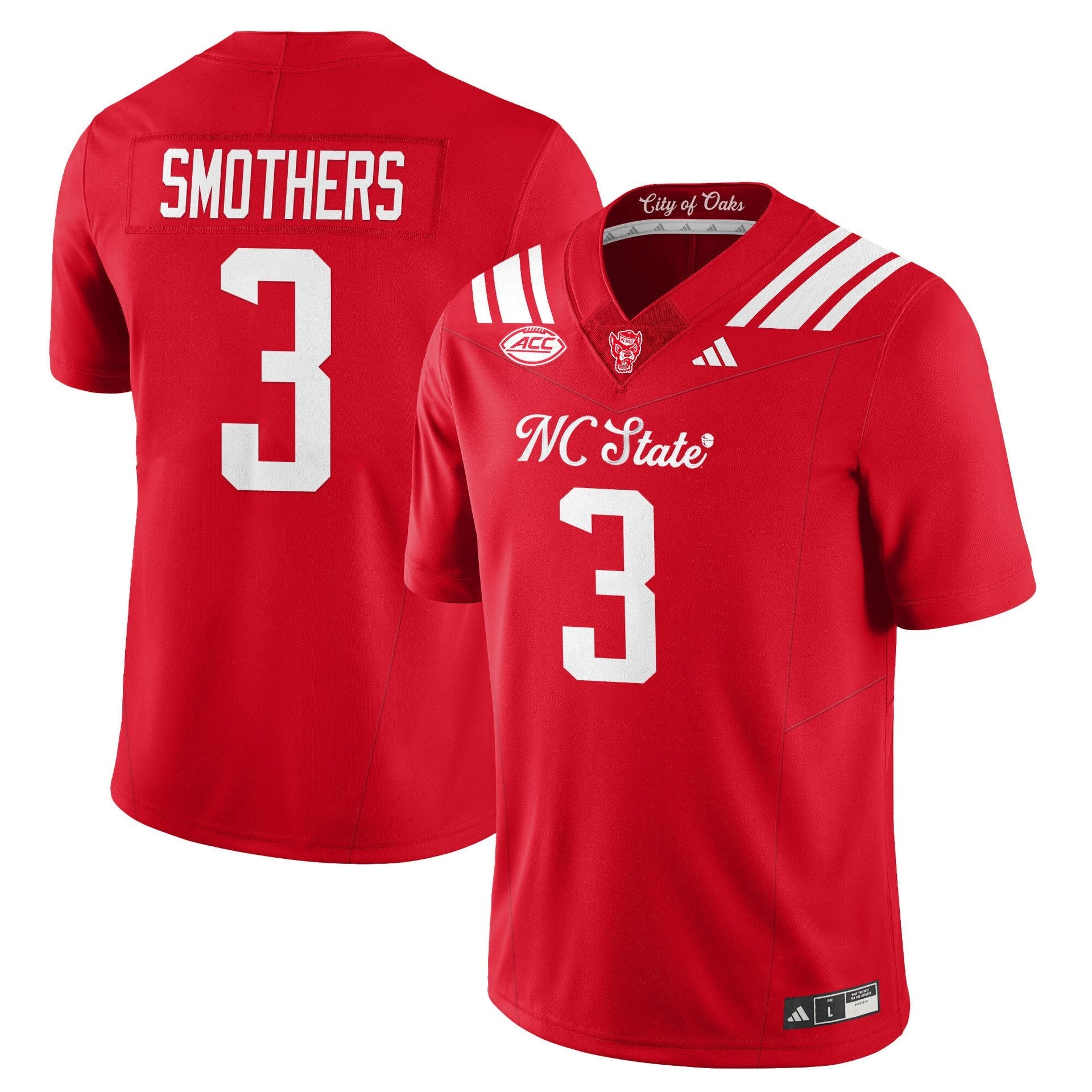 Hollywood Smothers Jersey #3 State Wolfpack City of Oaks Stitched Red