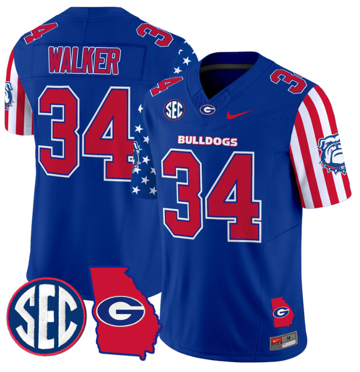 Herschel Walker Jersey #34 Georgia Bulldogs American Style Vapor Limited Football Stitched Royal