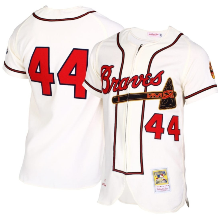 Hank Aaron Atlanta Braves Zip Baseball Jersey - All Stitched