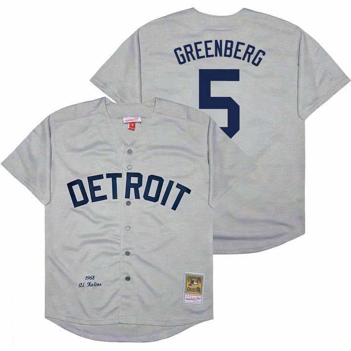 Hank Greenberg Jersey #5 Detroit Tigers Throwback Cooperstown Stitched Gray