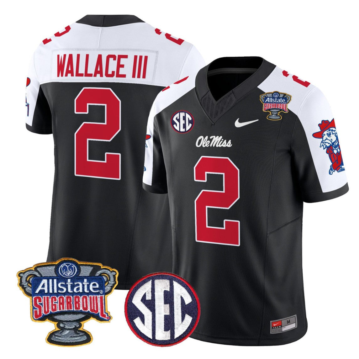 Harrison Wallace III Jersey #2 Ole Miss Rebels 2026 Sugar Bowl Stitched