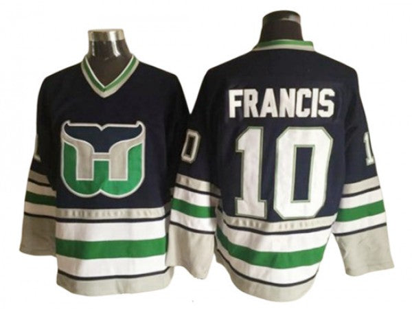 Hartford Whalers #10 Ron Francis 1984 Vintage CCM Jersey -Black