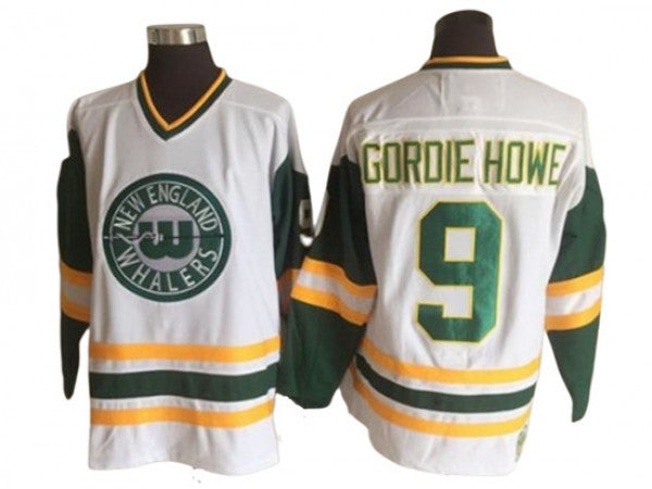 Hartford Whalers #9 Gordie Howe Vintage CCM Jersey - White