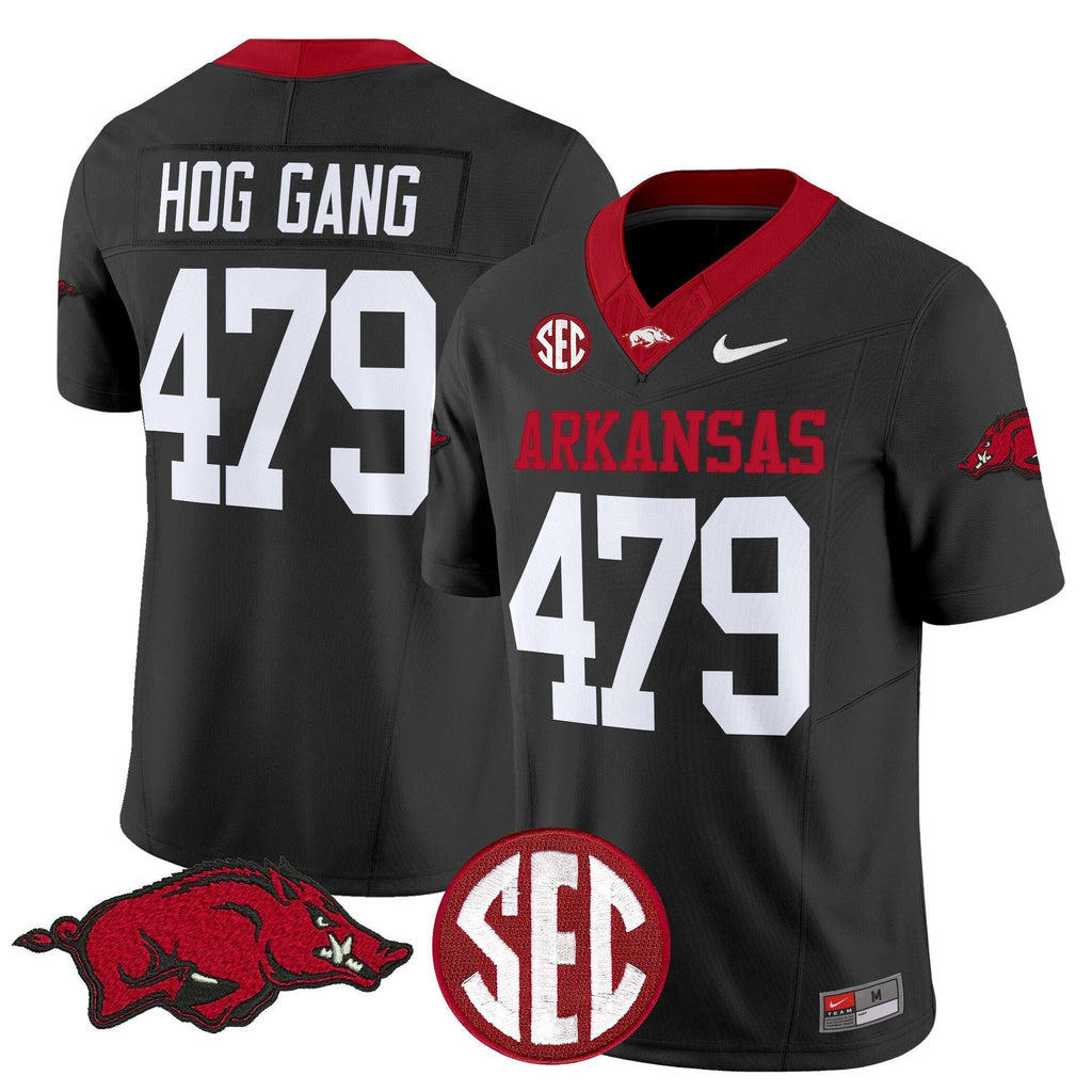 Hog Gang Jersey #479 Arkansas Razorbacks Limited Stitched Black