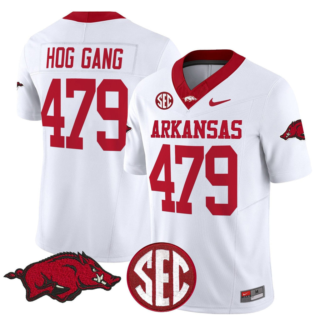 Hog Gang Jersey #479 Arkansas Razorbacks Limited Stitched White