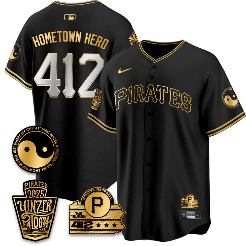 Hometown Hero Jersey #412 Pittsburgh Pirates Yinzerpalooza 2025 Black Gold