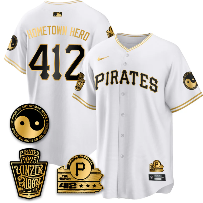 Hometown Hero Jersey #412 Pittsburgh Pirates Yinzerpalooza 2025 White Gold