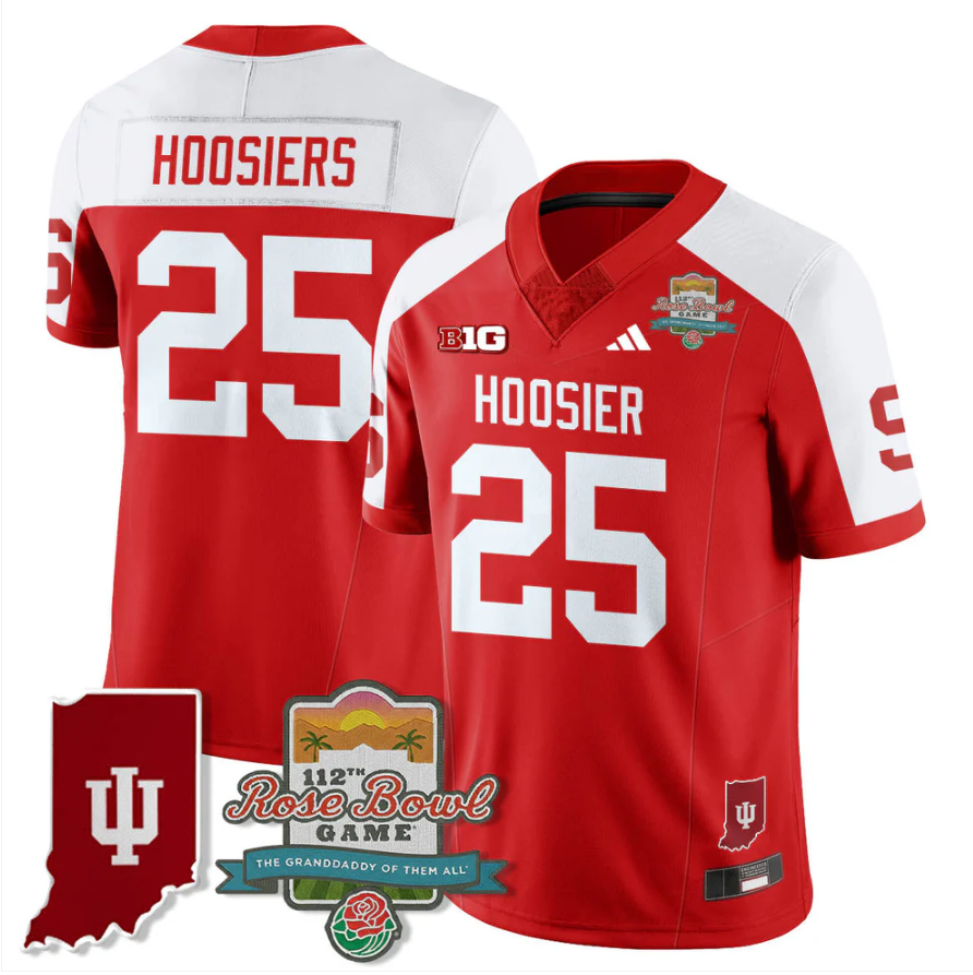 Hoosiers Jersey #25 Indiana Hoosiers Vapor Rose Bowl 112th Patch Stitched